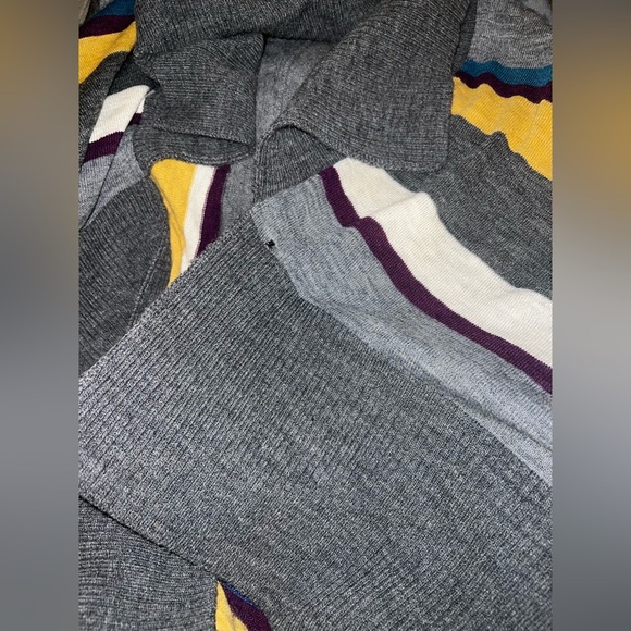 Stambecco Women’s Medium Gray Wool Knit Cardigan Sweater Top M Made In Italy - Picture 15 of 16